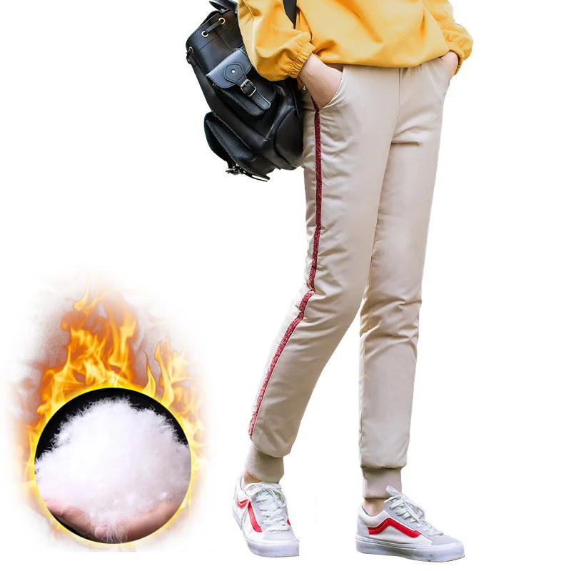 Women Cotton Full Length Pants Mid-waist Casual Elastic Creamy White Sequined All-match Warm Winter Large Size Outdoor Sports
Women Cotton Full Length Pants Mid-waist Casual Elastic Creamy White Sequined All-match Warm Winter Large Size Outdoor Sports