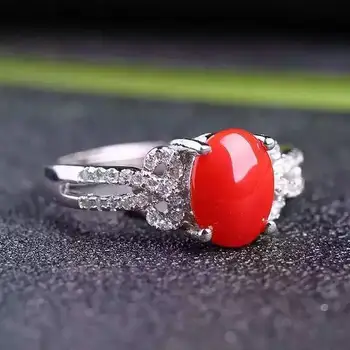 Fidelity Natural red coral Ring 925 sterling silver Natural 7*9mm red gemstone ring fashion fine Jewelry for women
Fidelity Natural red coral Ring 925 sterling silver Natural 7*9mm red gemstone ring fashion fine Jewelry for women
