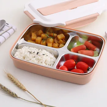 JINJIAN Stainless Steel Japanese Lunch Box With Spoons Compartments Microwave Bento Box For Kids School Picnic Food Container
JINJIAN Stainless Steel Japanese Lunch Box With Spoons Compartments Microwave Bento Box For Kids School Picnic Food Container