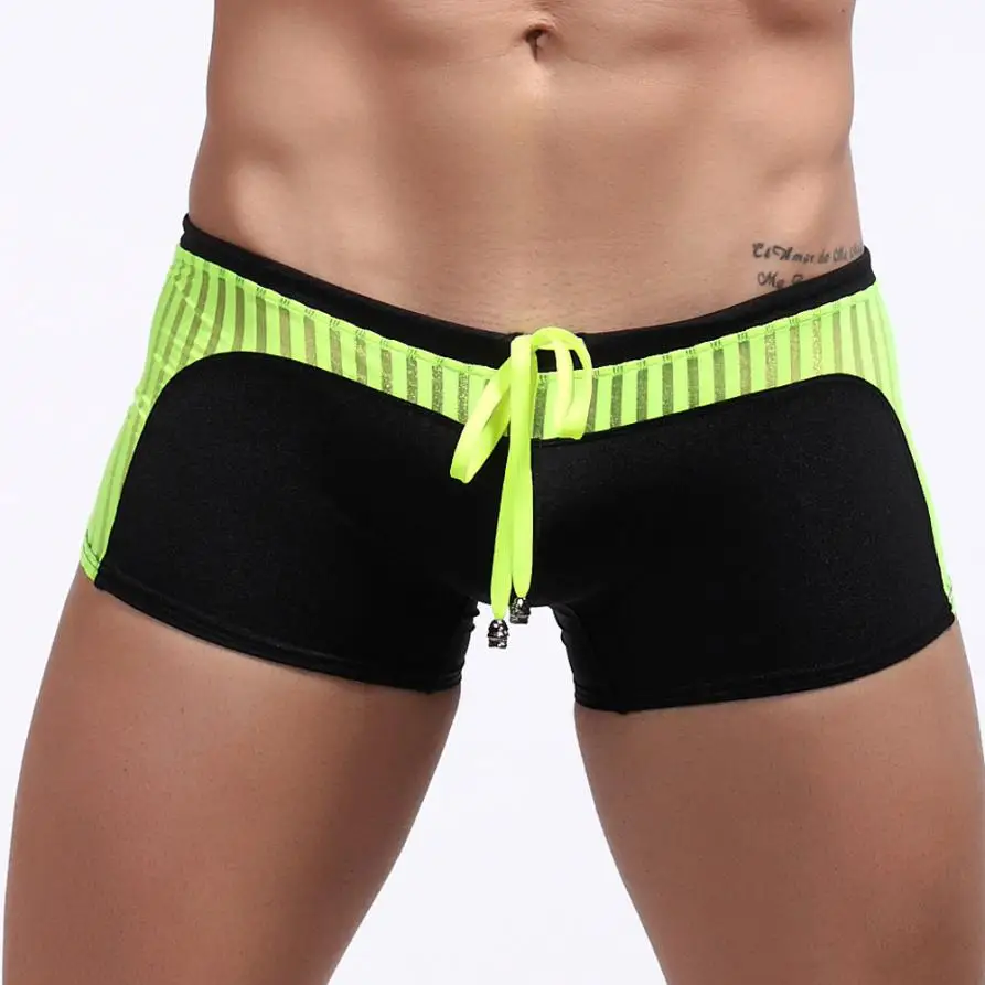 2019 New Men's Swimming Boxer Sexy Mesh Splice Drawstring Trunks Beachwear Underwear Surf Boardshorts Swimsuit Maillot De Bain
2019 New Men's Swimming Boxer Sexy Mesh Splice Drawstring Trunks Beachwear Underwear Surf Boardshorts Swimsuit Maillot De Bain