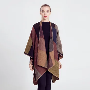 2018 new autumn and winter women's multicolor color matching geometric scarf imitation cashmere cloak wild shawl coat 
2018 new autumn and winter women's multicolor color matching geometric scarf imitation cashmere cloak wild shawl coat
