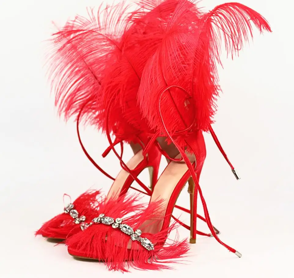 Europe and the United States new sexy catwalk shoes rhinestone feathers nightclub high heels open toe stiletto large size sandal
Europe and the United States new sexy catwalk shoes rhinestone feathers nightclub high heels open toe stiletto large size sandal