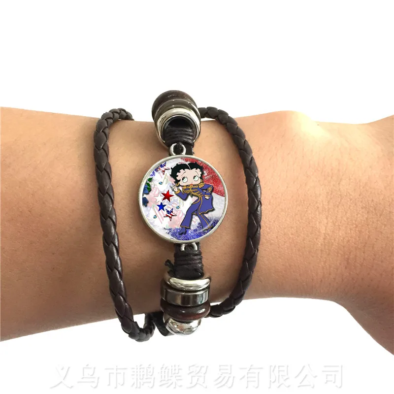 Classic Sexy And Lovely Betty Boop Pattern Leather Bracelet Charm 20mm Glass Dome Bracelet Handmade Jewelry For Women Men
Classic Sexy And Lovely Betty Boop Pattern Leather Bracelet Charm 20mm Glass Dome Bracelet Handmade Jewelry For Women Men