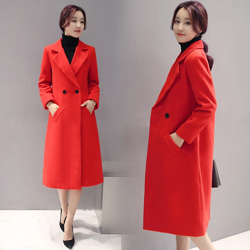 New Women Casual Basic Autumn Winter Woolen Blend Top Coat Buttons Long sleeve Elegant Red keep warm Fashion Large Size
New Women Casual Basic Autumn Winter Woolen Blend Top Coat Buttons Long sleeve Elegant Red keep warm Fashion Large Size