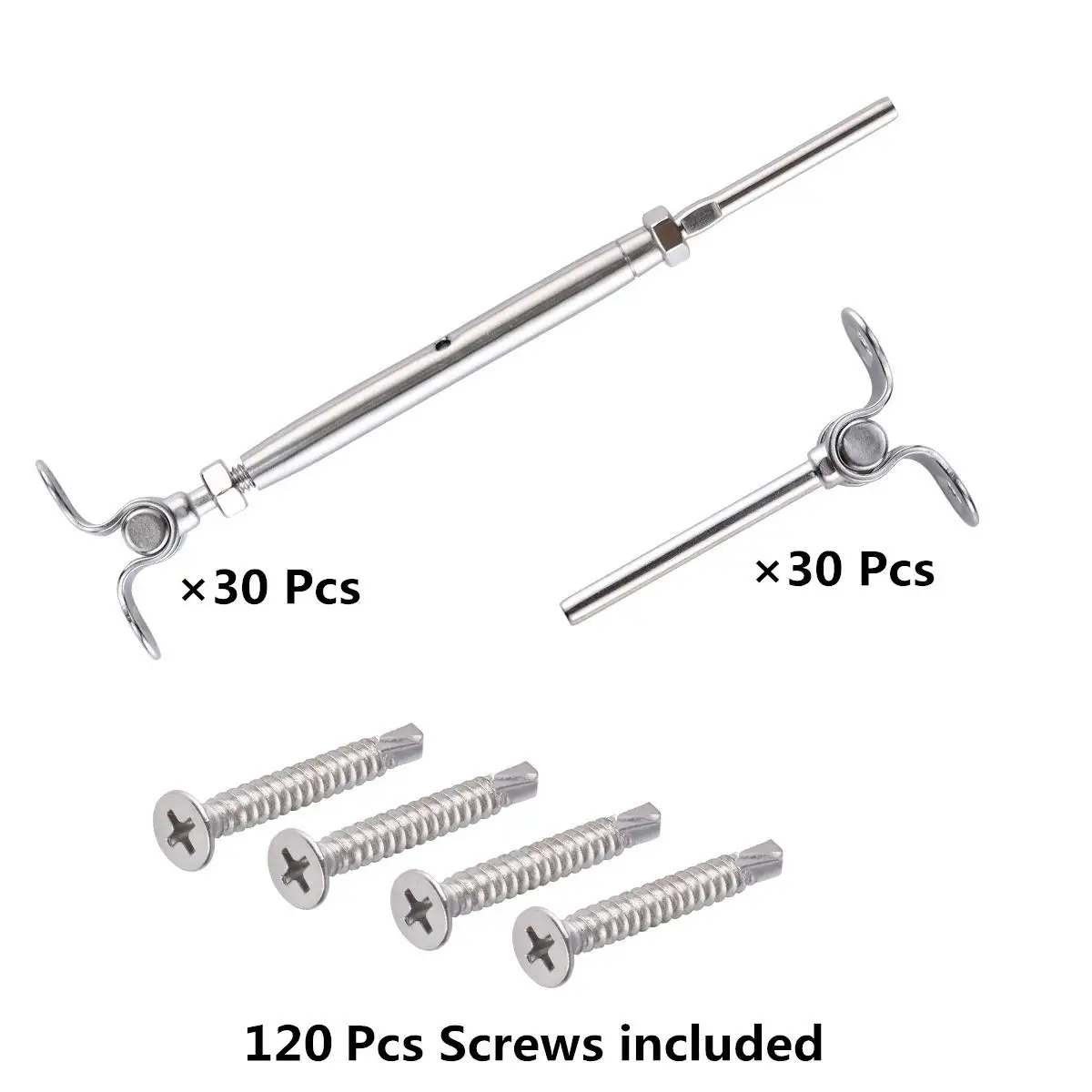 316 Stainless Steel Cable Railing Kits Fitting 1/8" Stainless Steel Cable Toggle Turnbuckle & End for Deck Railing 30PCS
316 Stainless Steel Cable Railing Kits Fitting 1/8" Stainless Steel Cable Toggle Turnbuckle & End for Deck Railing 30PCS