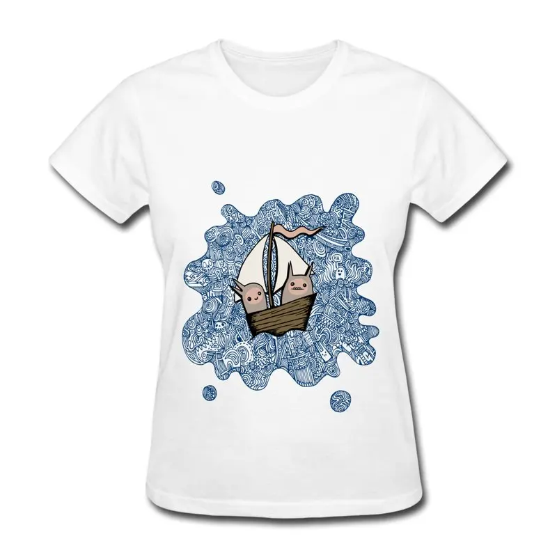 2014 Original Slim Fit The Boat Trip Creat Own Logo Womans Tee Fitted | Женская одежда