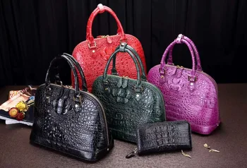100% genuine real crocodile leather head skin women tote shoulder cross body bag shell style red green purple color medium size
100% genuine real crocodile leather head skin women tote shoulder cross body bag shell style red green purple color medium size
