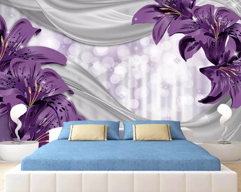Custom Size 3D Photo Mural Wall Sticker Dreamy Purple Lily Removable Wall Papers Self-adhesive Vinyl Art Home Decor
Custom Size 3D Photo Mural Wall Sticker Dreamy Purple Lily Removable Wall Papers Self-adhesive Vinyl Art Home Decor