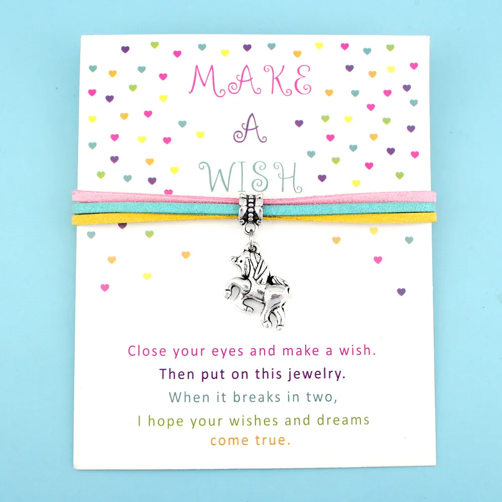 Unicorn Horse Animal Heart Love Wish Charm Card Bracelets Wax Cords Suede Women Men Girl Boy Unisex Jewelry Gift Drop Shipping
Unicorn Horse Animal Heart Love Wish Charm Card Bracelets Wax Cords Suede Women Men Girl Boy Unisex Jewelry Gift Drop Shipping