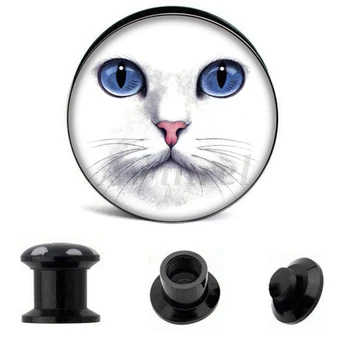 Wholesale Ear Gauge Plugs White Cat Face Acrylic Screw Fit Flesh Tunnel Plug Eyelet Body Piercing Jewelry AW40303
Wholesale Ear Gauge Plugs White Cat Face Acrylic Screw Fit Flesh Tunnel Plug Eyelet Body Piercing Jewelry AW40303