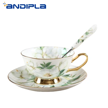 180cc Pastoral Style Ceramic Bone china Coffee Milk Cup with Saucer Spoon Kit Office Fruit Juice Mug Drinkware for Wedding Gift
180cc Pastoral Style Ceramic Bone china Coffee Milk Cup with Saucer Spoon Kit Office Fruit Juice Mug Drinkware for Wedding Gift