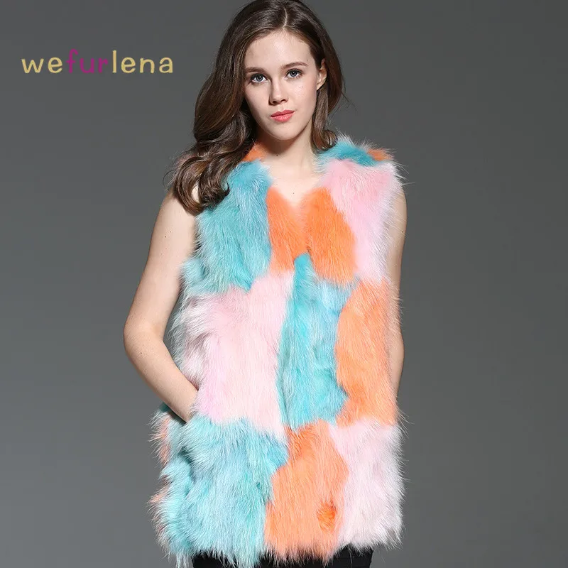 2018 New Rushed Welfurlena Women Natural Fur Vest 75cm Colorful Real Raccoon Dog Patchwork Sleeveless 100% Genuine Waistcoat
2018 New Rushed Welfurlena Women Natural Fur Vest 75cm Colorful Real Raccoon Dog Patchwork Sleeveless 100% Genuine Waistcoat