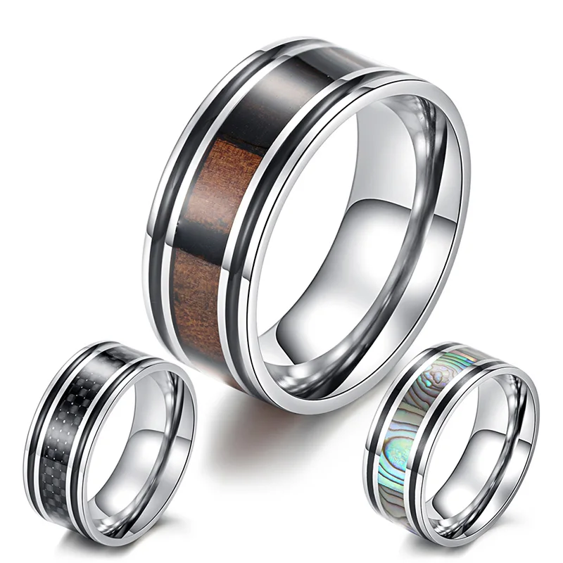 Carbon Fiber Ring for Men Fashion Wood Grain Ring Unique Shell Ring Silver Color Stainless Steel Male Jewelry
Carbon Fiber Ring for Men Fashion Wood Grain Ring Unique Shell Ring Silver Color Stainless Steel Male Jewelry
