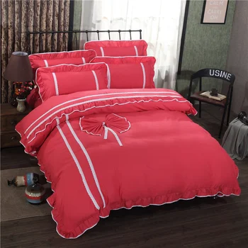 2017New simple Korean red White lace edge good quality bedding sets twin full queen king size duvet cover bedsheet pillowcase
2017New simple Korean red White lace edge good quality bedding sets twin full queen king size duvet cover bedsheet pillowcase
