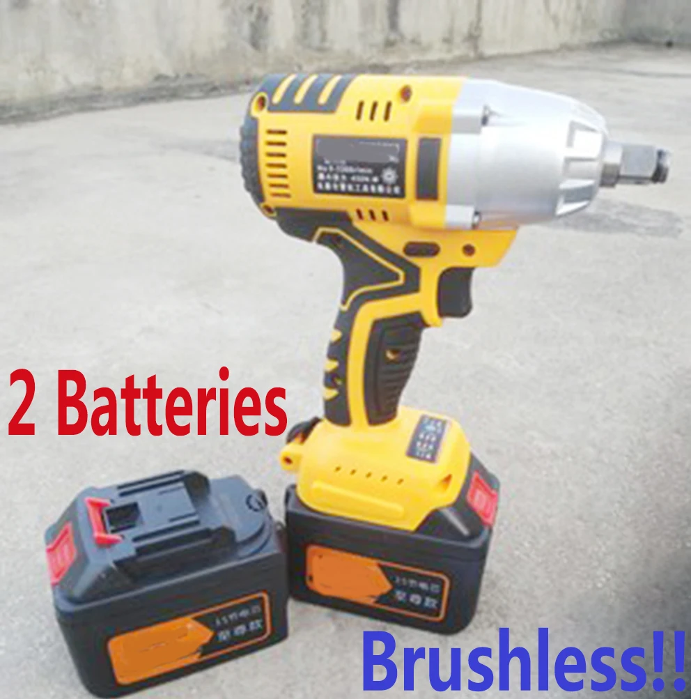450N.m Rechargeable lithium 2 batteries Electric wrench Impact Wrench Car Tire Wheel hand Wrench Cordless Drill driver tool
450N.m Rechargeable lithium 2 batteries Electric wrench Impact Wrench Car Tire Wheel hand Wrench Cordless Drill driver tool