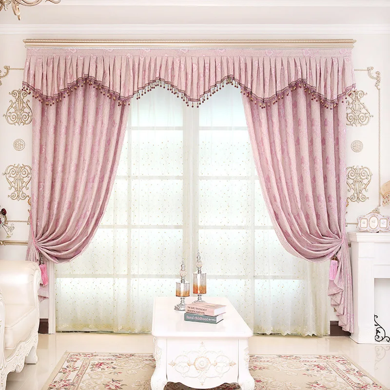 Curtain Fabrics Pink Curtains for Bedroom European Jacquard Shade Curtains for Living Room Window Valance Fabrics Tulle 
Curtain Fabrics Pink Curtains for Bedroom European Jacquard Shade Curtains for Living Room Window Valance Fabrics Tulle