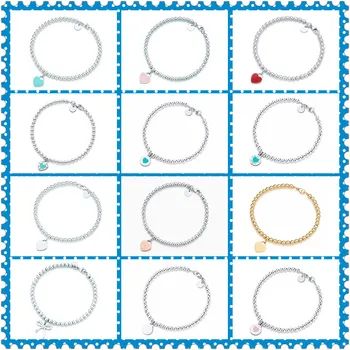 Original 100% S925 Sterling Silver 4mm Bead LOVE Heart Round Bowknot Pendant Bracelet Women Logo High-End Jewelry
Original 100% S925 Sterling Silver 4mm Bead LOVE Heart Round Bowknot Pendant Bracelet Women Logo High-End Jewelry