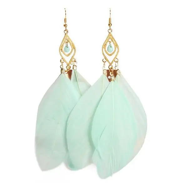 1 pair Fashion Ladies Charming 3-Pieces Feathers Drop Pendant Earrings Mint Green
1 pair Fashion Ladies Charming 3-Pieces Feathers Drop Pendant Earrings Mint Green