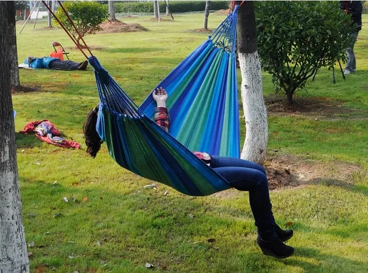 1 Set Free Shipping Portable 150 kg Load-bearing Outdoor Garden Hammock Hang Bed Travel Camping Swing Survival Outdoor Sleeping