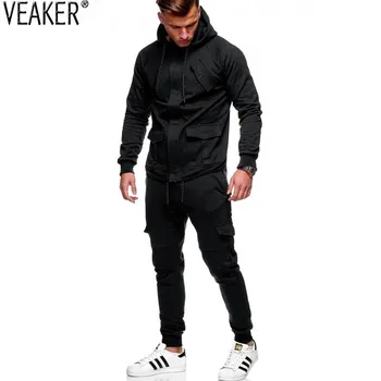 2019 Autumn New Men's overalls Tracksuit Set Male Cargo Pants Hoodies Sets High Street Black Hooded Sweatshirt Sweatpants M-3XL
2019 Autumn New Men's overalls Tracksuit Set Male Cargo Pants Hoodies Sets High Street Black Hooded Sweatshirt Sweatpants M-3XL