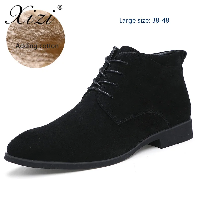 Фото Xizi 2019 Men Winter Boots Suede Leather Style Fashion Male Work Snow Timber Land Lover Martin Boot Large Size 38-48 | Обувь