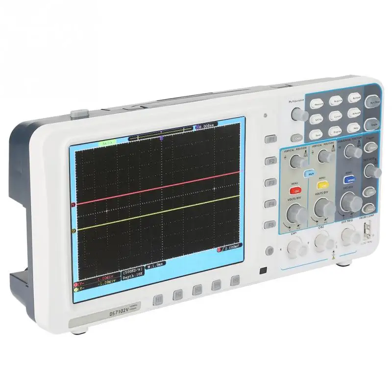 OWON SDS7102 SDS7102V 100M 1Gsa/s Oscilloscope Large LCD 8" LAN USB VGA Oscilloscope 100-240V EU Plug
OWON SDS7102 SDS7102V 100M 1Gsa/s Oscilloscope Large LCD 8" LAN USB VGA Oscilloscope 100-240V EU Plug