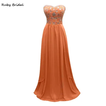 Ruby Bridal 2017 Vestido De Festa Long A-line Prom Dresses Orange Chiffon Pleats Beaded Luxury Strapless Evening Party Gown KP12
Ruby Bridal 2017 Vestido De Festa Long A-line Prom Dresses Orange Chiffon Pleats Beaded Luxury Strapless Evening Party Gown KP12
