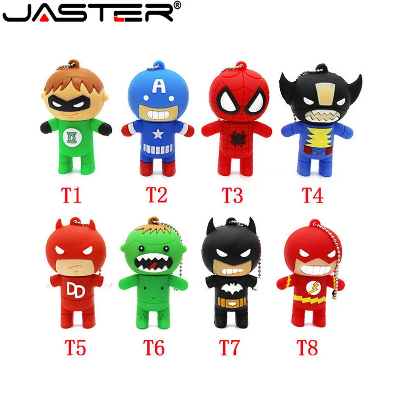 JASTER Hero USB Flash Drive Pen Drive 4GB 8GB 16GB 32GB 64GB memory stick Pendrive Bat Man Super Man captain Avengers Iron man
JASTER Hero USB Flash Drive Pen Drive 4GB 8GB 16GB 32GB 64GB memory stick Pendrive Bat Man Super Man captain Avengers Iron man