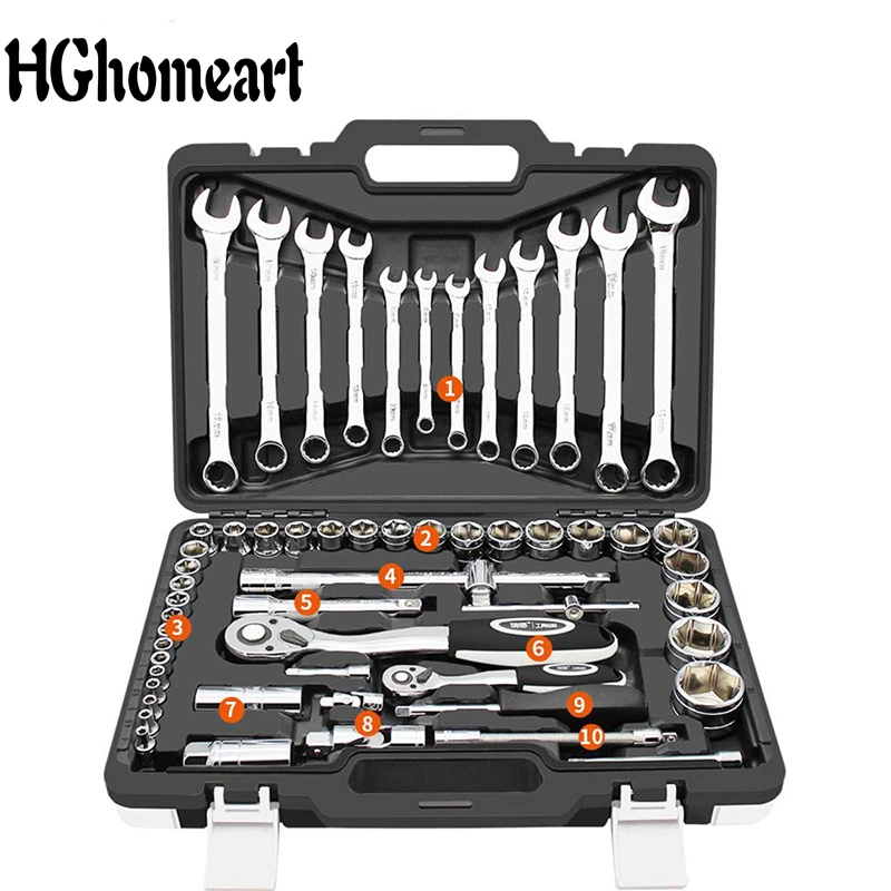 HGhomeart Car Repair Tool Set Chromium Vanadium Steel Car Hand Tool Kit Ratchet Set Torque Wrench Combination Sets
HGhomeart Car Repair Tool Set Chromium Vanadium Steel Car Hand Tool Kit Ratchet Set Torque Wrench Combination Sets