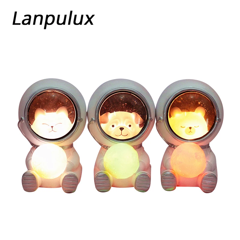 Lanpulux Animal Astronaut Night Light Bear Dog Cat Shape Table Lamp Desktop Ornaments Children Bedroom Decoration Light Fixtures
Lanpulux Animal Astronaut Night Light Bear Dog Cat Shape Table Lamp Desktop Ornaments Children Bedroom Decoration Light Fixtures