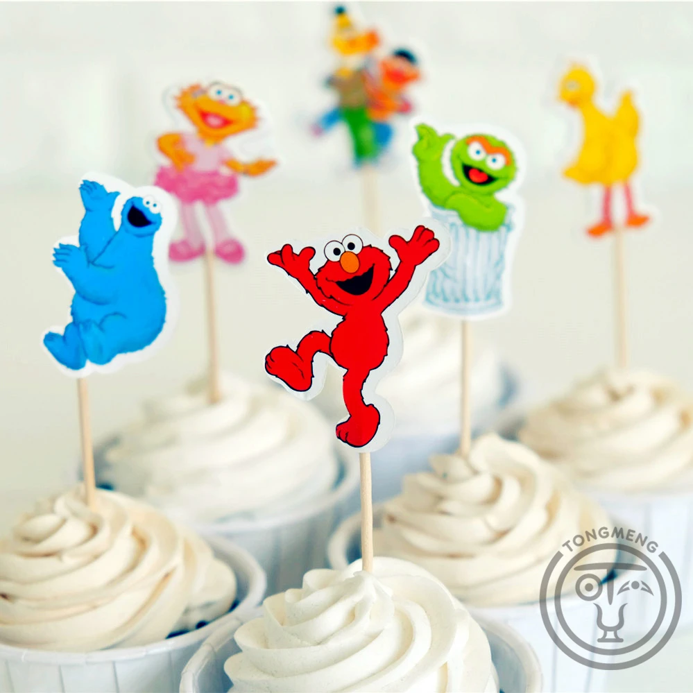 24pcs Cartoon Sesame Street Elmo Bert Big Bird candy bar cupcake topper pick fruit picks baby shower kids birthday party supplly
24pcs Cartoon Sesame Street Elmo Bert Big Bird candy bar cupcake topper pick fruit picks baby shower kids birthday party supplly