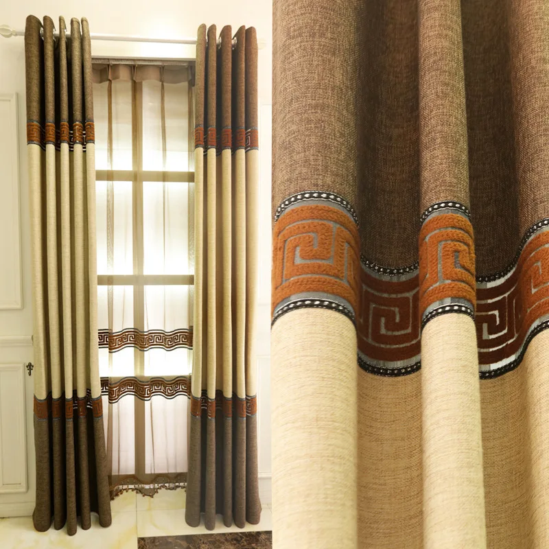 Modern Coffee Color Embroidery Blackout Curtain Cotton Linen Fabric For Living Room Bedroom Chinese Style Home Decor wp302#3
Modern Coffee Color Embroidery Blackout Curtain Cotton Linen Fabric For Living Room Bedroom Chinese Style Home Decor wp302#3