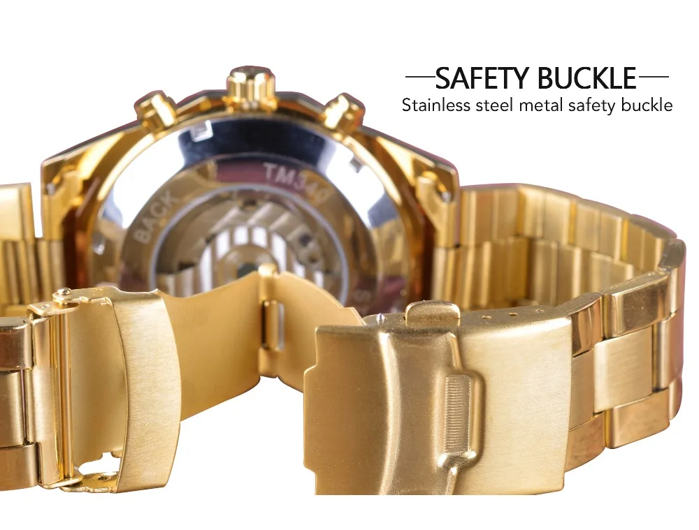 Forsining Golden Stainless Steel Business Tourbillon