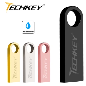 TECHKEY top usb flash drive pen drive 4GB 8GB 16GB 32GB waterproof Metal Key pendrive