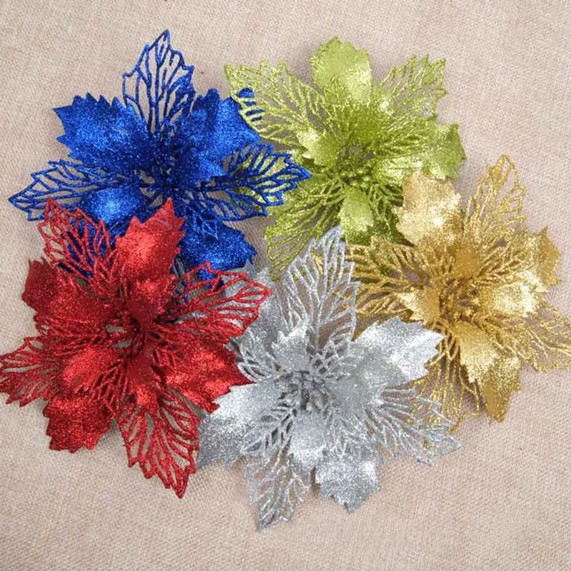 5PC Christmas Glitter Hollow Flower Plastic Simulation Artificial Flowers Xmas Tree Ornaments Wedding Valentine's Day New Year
5PC Christmas Glitter Hollow Flower Plastic Simulation Artificial Flowers Xmas Tree Ornaments Wedding Valentine's Day New Year