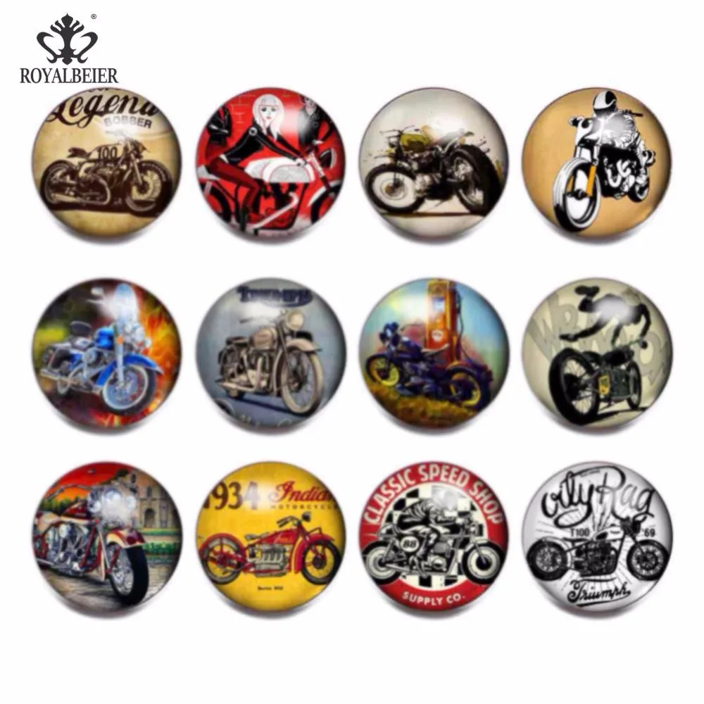 RoyalBeier 12pcs/lot Retro Motorcycle Style Mixed Glass Charms 18mm Snap Button For 20mm Snap Bracelet Snap Jewelry
RoyalBeier 12pcs/lot Retro Motorcycle Style Mixed Glass Charms 18mm Snap Button For 20mm Snap Bracelet Snap Jewelry