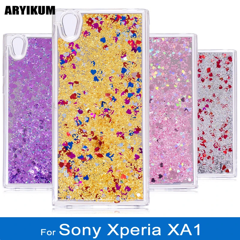 Чехол для sony хperia XA1 глиттер Переливающаяся жидкость Мягкий ТПУ зеркальные Чехлы