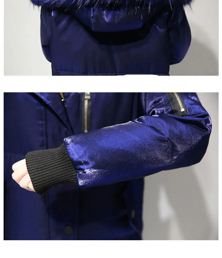 Winter Long Down Jacket For Women Large Fur Collar With Hood White Duck Down Long Parks Coat Female Slim Winter Outerwear (10)
