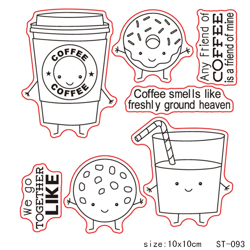 

AZSG Cookies match coffee style Clear Stamps/Seal For Scrapbooking/Card Making/Album Decorative Rubber Stamp DIY Crafts