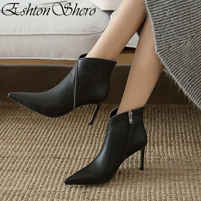 EshtonShero Women Ankle Boots Shoes Woman Thin High Heels Winter Leather+PU Platform Ladies Motorcycle Boots Size 34-43
EshtonShero Women Ankle Boots Shoes Woman Thin High Heels Winter Leather+PU Platform Ladies Motorcycle Boots Size 34-43