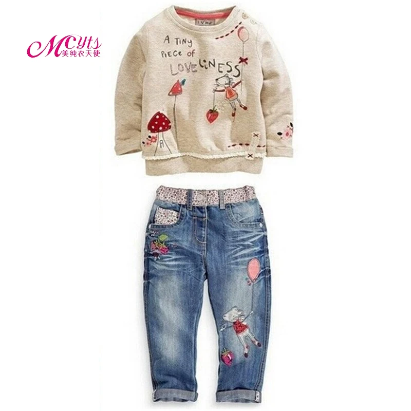 2017 Spring Autumn Children Clothing Cotton Long-Sleeved Cartoon Tops + Jeans 2 Pieces Baby Girls Tracksuit Set 2 3 4 5 6 Years
2017 Spring Autumn Children Clothing Cotton Long-Sleeved Cartoon Tops + Jeans 2 Pieces Baby Girls Tracksuit Set 2 3 4 5 6 Years