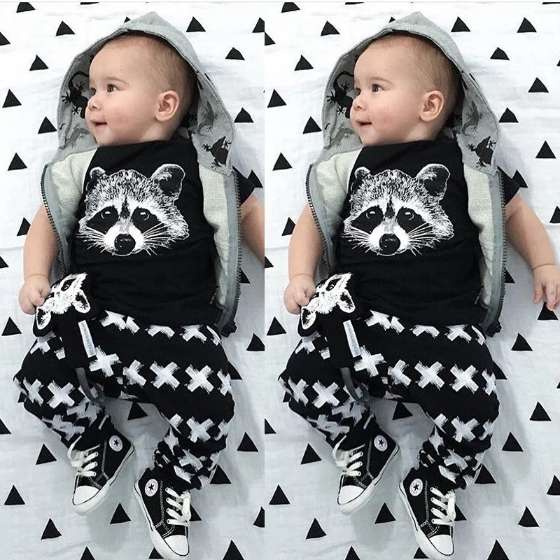 INS Cotton Baby Raccoon Head XX Letter Printed Kids Suit Thanksgiving Outfits 1*T-shirt+1*Trousers Boy Clothes Set Children
INS Cotton Baby Raccoon Head XX Letter Printed Kids Suit Thanksgiving Outfits 1*T-shirt+1*Trousers Boy Clothes Set Children