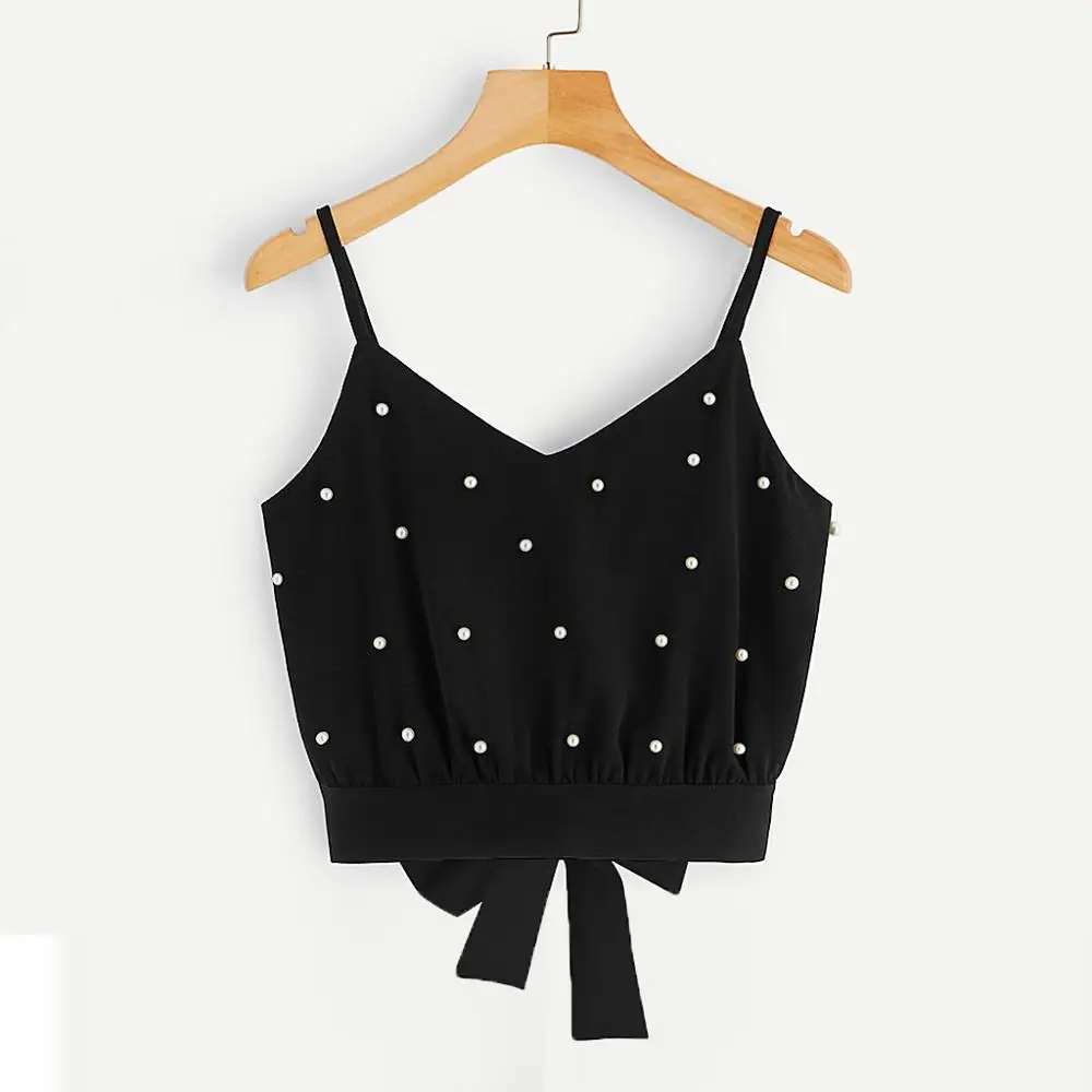 Fashion Women's Vest Chiffon Camisole Sleeveless Tops Summer Solid Pearl Beading Camis Tops
Fashion Women's Vest Chiffon Camisole Sleeveless Tops Summer Solid Pearl Beading Camis Tops