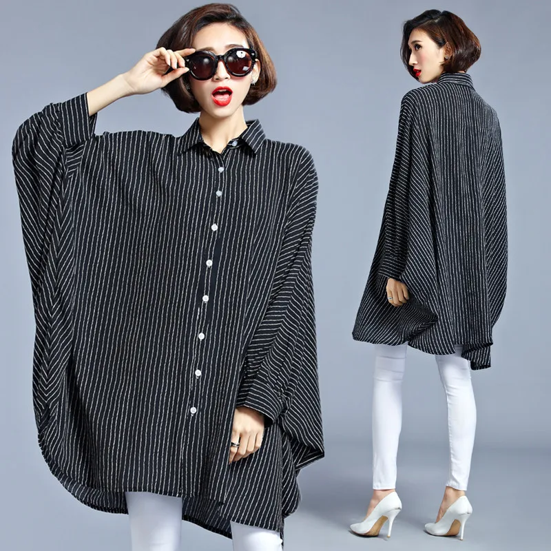 BIG SIZE 5XL Spring Autumn Women Stripe Batwing Sleeve Button Tops Ladies Female Plus Large Loose Oversized Blouse Shirt Blusas
BIG SIZE 5XL Spring Autumn Women Stripe Batwing Sleeve Button Tops Ladies Female Plus Large Loose Oversized Blouse Shirt Blusas