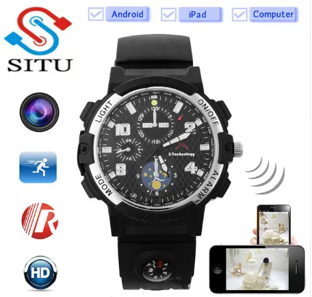 SITU Remote Wifi Camera Smart Watch Wireless HD Video Recorder Night Vision Sport Motion Detection Camera Compass LED Torch.
SITU Remote Wifi Camera Smart Watch Wireless HD Video Recorder Night Vision Sport Motion Detection Camera Compass LED Torch.
