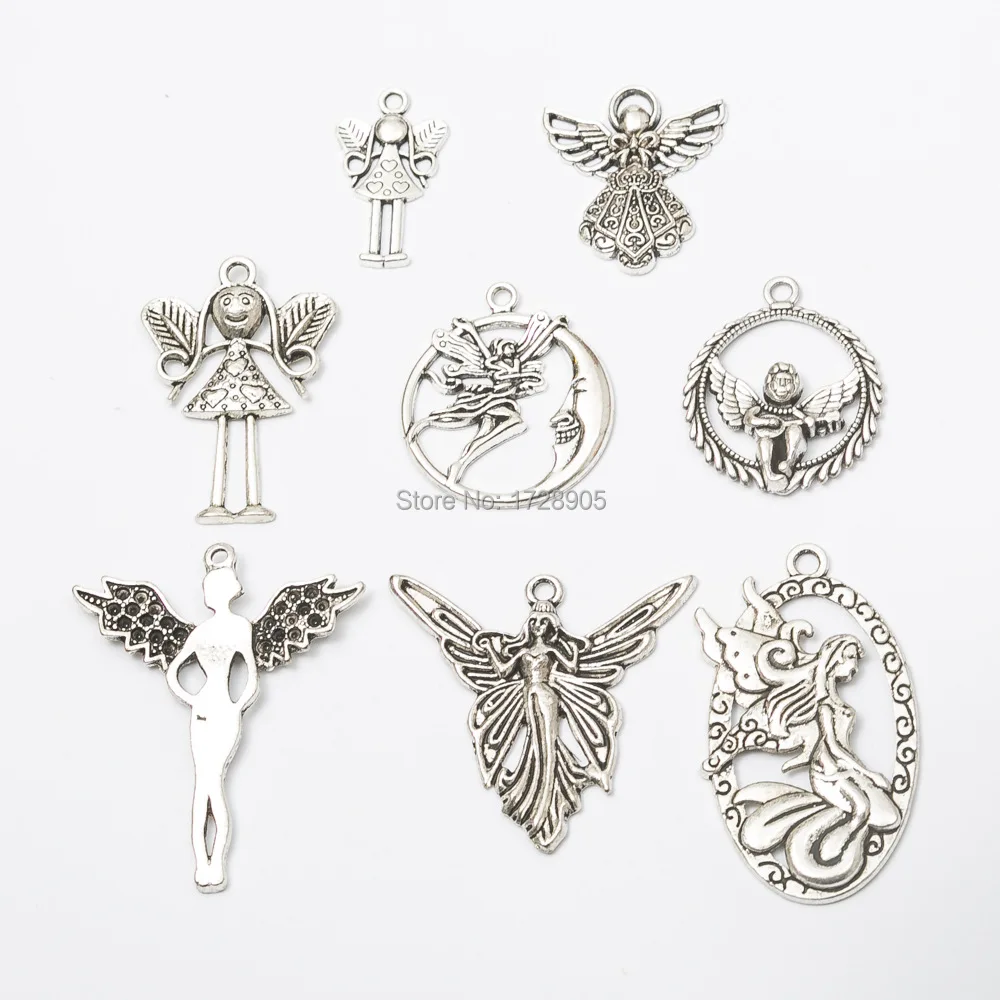 Metal Charms Fairy Angel with Wings Silver Classic DIY Fashion Handmade Decoration Charms Pendant 10 pcs for Jewelry Making
Metal Charms Fairy Angel with Wings Silver Classic DIY Fashion Handmade Decoration Charms Pendant 10 pcs for Jewelry Making