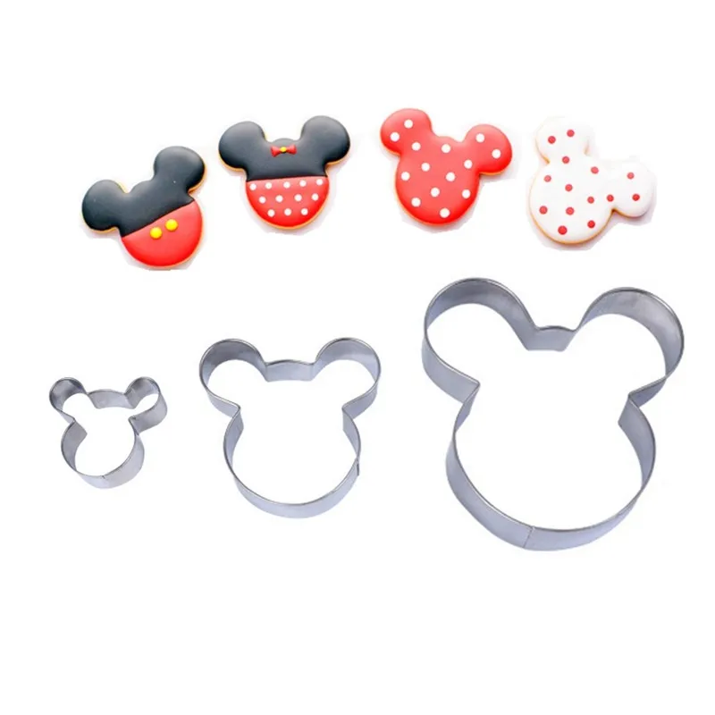 3pcs Mickey Cookie Cutter Fast Shipping Stainless Steel Cut Biscuit Mold Cooking Tools Set Vegetable Chopper Kitchen Accessories (1)