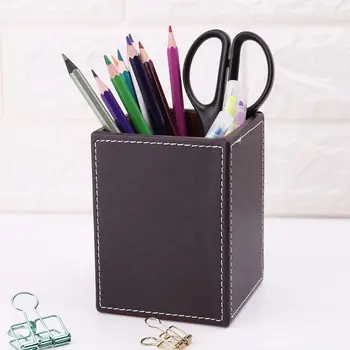 Leather Square Pen Pencils Holder Desk Stationery Organizer Box Storage Office School Supplier 
Leather Square Pen Pencils Holder Desk Stationery Organizer Box Storage Office School Supplier