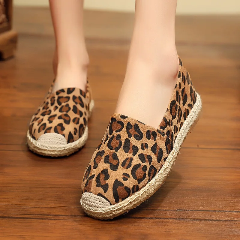 

AARDIMI Leopard Women Canvas Shoes Casual Shallow Female Flats Shoes Spring Summer Cotton Fabric Espadrilles Women's Loafers