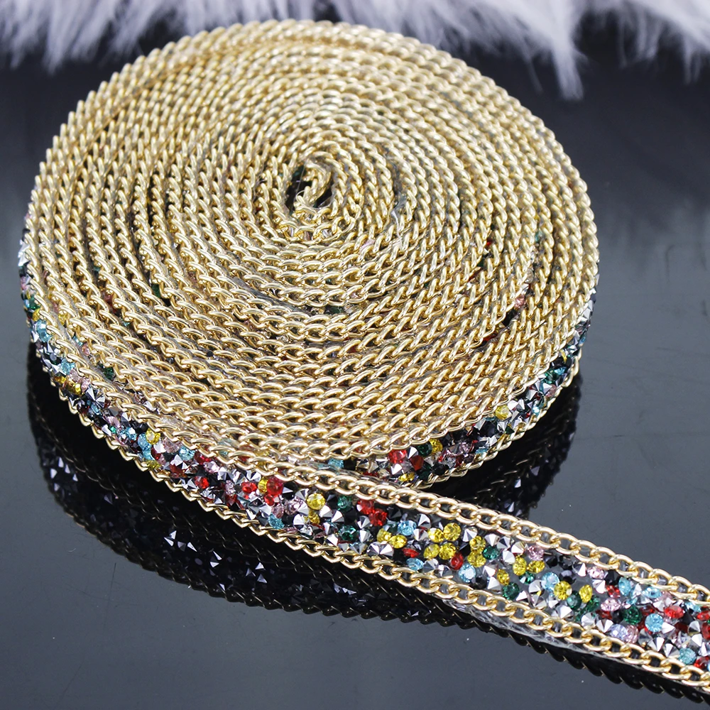 2yard Beaded Hotfix Rhinestones Gold Chain Iron on Crystal Reel Chain Applique Embellishment Craft Sewing Accessories 
2yard Beaded Hotfix Rhinestones Gold Chain Iron on Crystal Reel Chain Applique Embellishment Craft Sewing Accessories